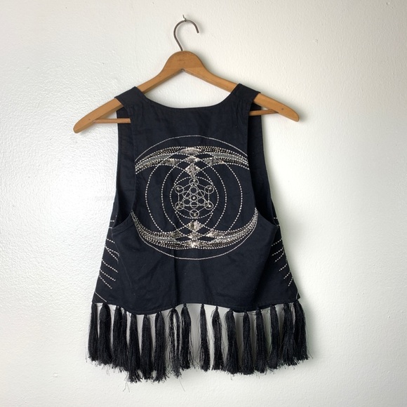 H&M Jackets & Blazers - Sequin Hippie Embellished BOHO Festival Vest